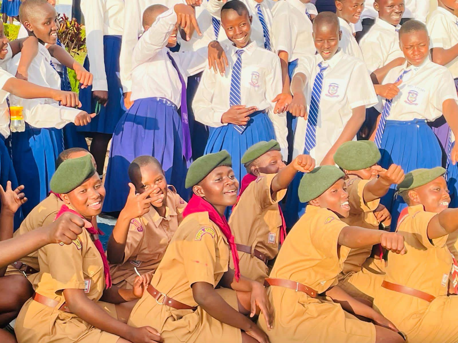 Scouts patrol leaders during leadership drills and ceremonial assembly